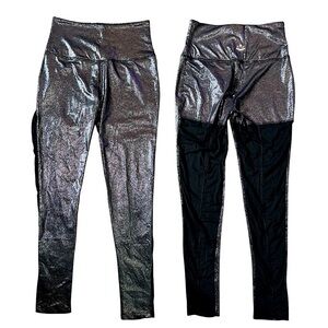 Beyond Yoga Super Sparkly Liquid Like High Rise Shimmer Mesh Detail Leggings M